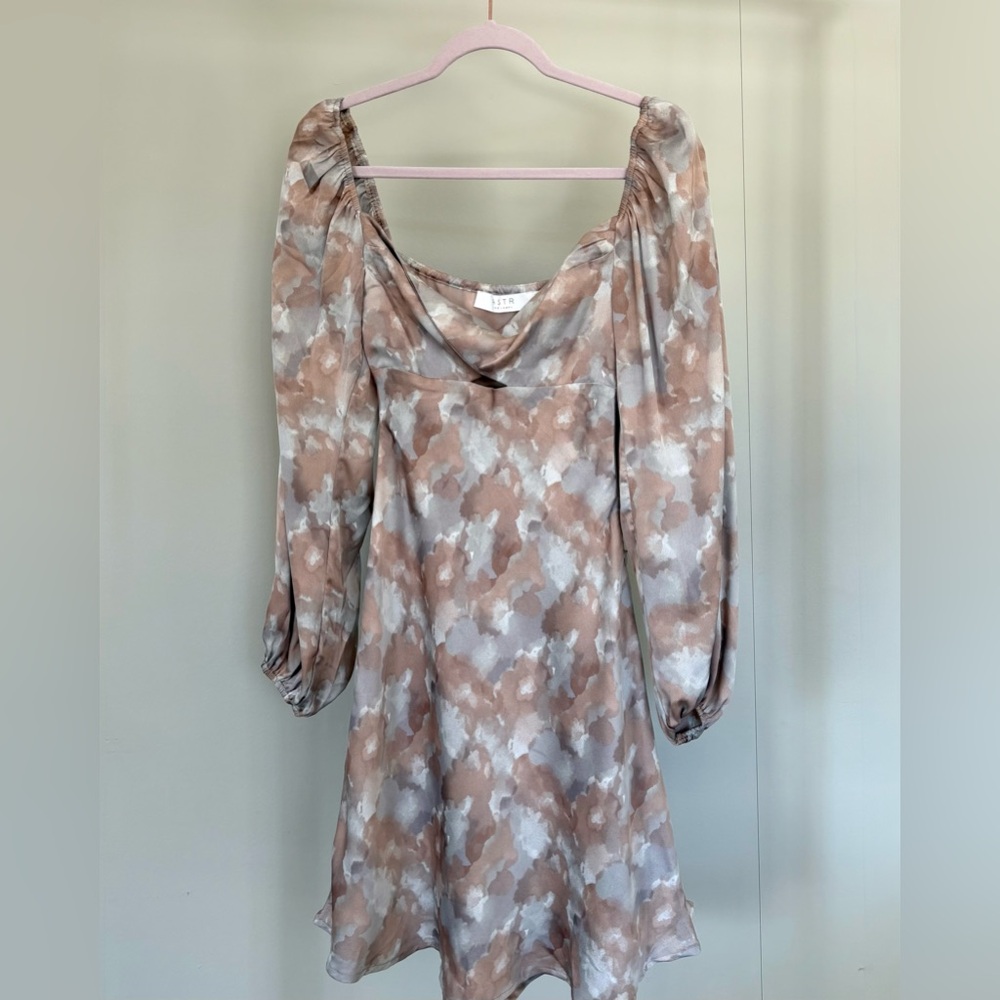 ASTR The Label satin long sleeve dress